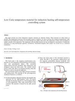 Low Curie temperature material for induction heating self-temperature controlling system
