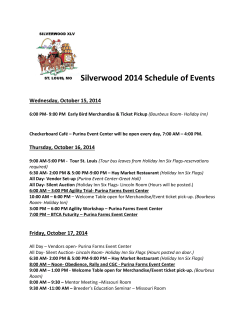Silverwood 2014 Schedule of Events  Wednesday, October 15, 2014