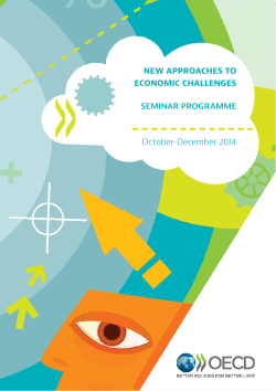 New ApproAches to ecoNomic chAlleNges Seminar Programme October-December 2014