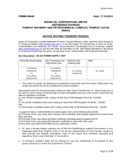 PRMM149045 Date: 17.10.2014 INDIAN OIL CORPORATION LIMITED