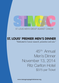 45 Annual Men’s Dinner November 13, 2014