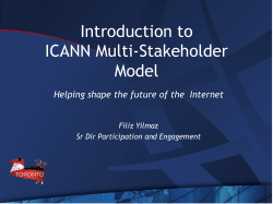 Introduction to ICANN Multi-Stakeholder Model