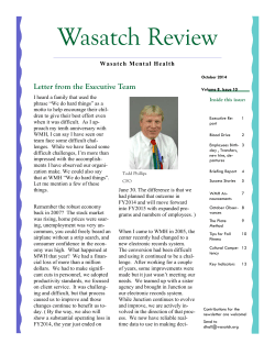 Wasatch Review Letter from the Executive Team