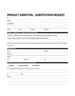 PRODUCT SUBMITTAL / SUBSTITUTION REQUEST