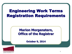 Engineering Work Terms Registration Requirements  Marion Morgenstern,
