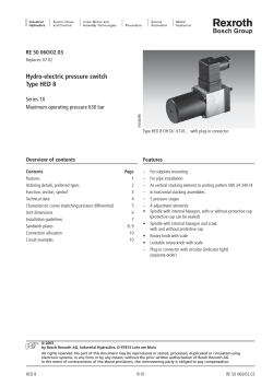 Hydro-electric pressure switch Type HED 8 RE 50 060/02.03 Overview of contents