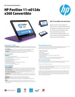 HP Pavilion 11-n012dx x360 Convertible HP recommends Windows.