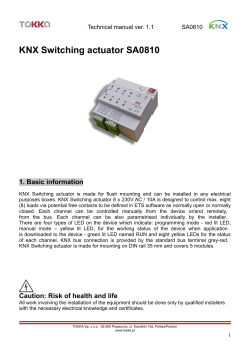 KNX Switching actuator SA0810 1. Basic information