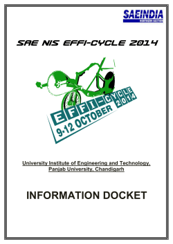 INFORMATION DOCKET SAE NIS EFFI-CYCLE 2014