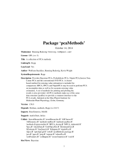 Package ‘pcaMethods’ October 14, 2014