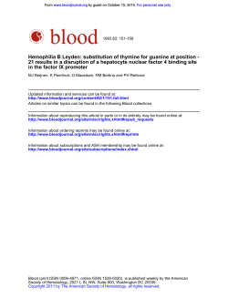 Hemophilia B Leyden: substitution of thymine for guanine at position - 21 results in a disruption of a hepatocyte nuclear factor...