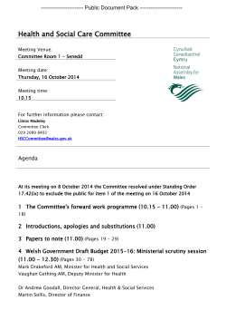 Health and Social Care Committee ------------------------ Public Document Pack ------------------------