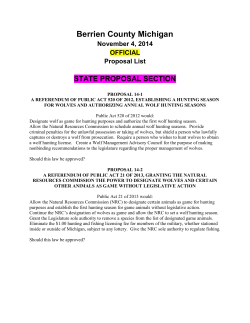 Berrien County Michigan  STATE PROPOSAL SECTION November 4, 2014