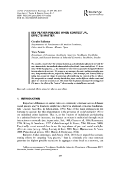 Journal of Mathematical Sociology, 38: 233–248, 2014 # ISSN: 0022-250X print=1545-5874 online