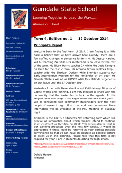 Term 4, Edition no. 1   10 October 2014