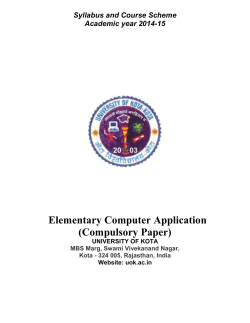 Elementary Computer Application (Compulsory Paper) Syllabus and Course Scheme