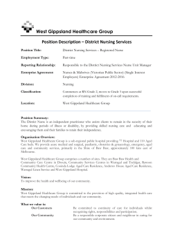 West Gippsland Healthcare Group Position Description – District Nursing Services