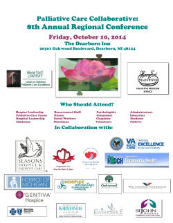 8th Annual Regional Conference Palliative Care Collaborative: Friday, October 10, 2014