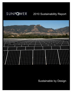 2010 Sustainability Report Sustainable by Design