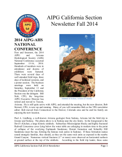 AIPG California Section Newsletter Fall 2014 2014 AIPG-AHS NATIONAL
