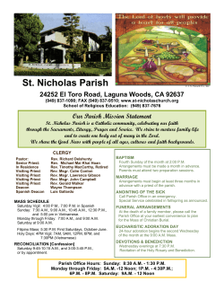 St. Nicholas Parish 24252 El Toro Road, Laguna Woods, CA 92637