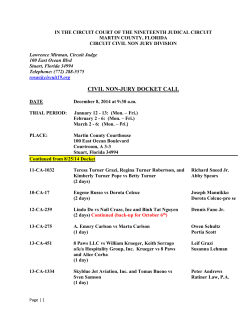 IN THE CIRCUIT COURT OF THE NINETEENTH JUDICAL CIRCUIT