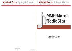 MME-Mirror RadioStar User's Guide