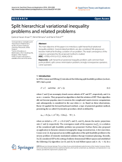 Split hierarchical variational inequality problems and related problems Open Access