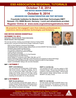 october 7-8, 2014 october 9, 2014 ESD ASSociAtion REgionAl tutoRiAlS