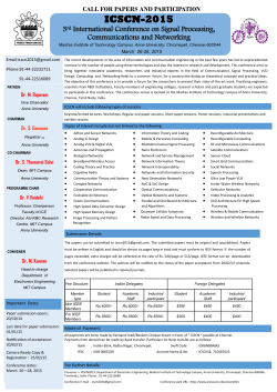 ICSCN-2015 3 International Conference on Signal Processing, Communications and Networking