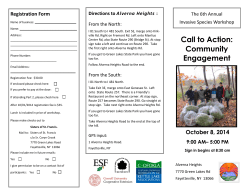 Call to Action: Registration Form The 6th Annual Invasive Species Workshop