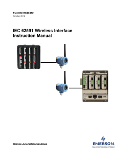 IEC 62591 Wireless Interface Instruction Manual  Part D301708X012