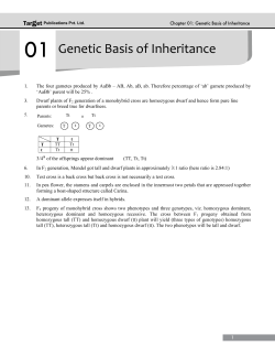 01  Genetic Basis of Inheritance  g Tar