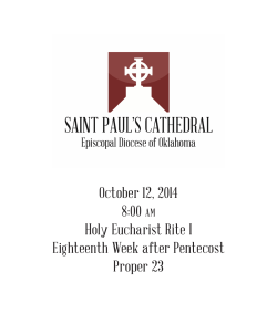 October 12, 2014 8:00 Holy Eucharist Rite I Eighteenth Week after Pentecost