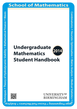 Undergraduate Mathematics Student Handbook 2014