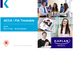 ACCA / FIA Timetable 2 0 1 5 – Bi rmingham