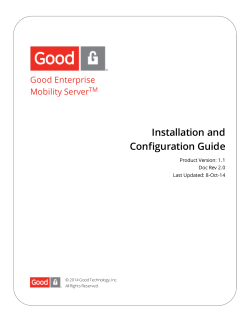 Installation and Configuration Guide Good Enterprise Mobility Server
