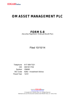 OM ASSET MANAGEMENT PLC FORM S-8 Filed 10/10/14