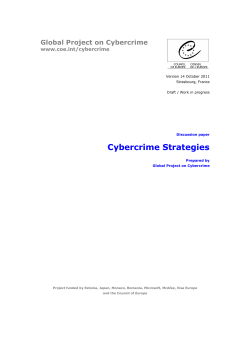 Cybercrime Strategies Global Project on Cybercrime www.coe.int/cybercrime