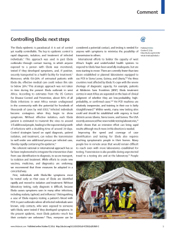 Comment Controlling Ebola: next steps