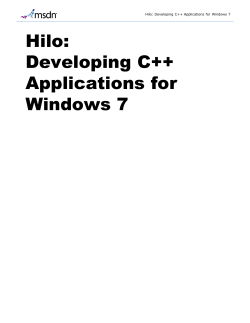 Hilo: Developing C++ Applications for Windows 7