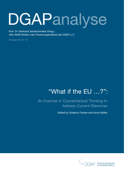 DGAP analyse “What if the EU …?”: An Exercise in Counterfactual Thinking to