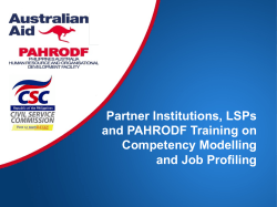 Partner Institutions, LSPs and PAHRODF Training on Competency Modelling and Job Profiling