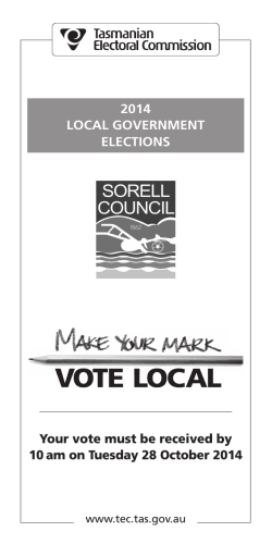 Your vote must be received by 2014 LOCAL GOVERNMENT