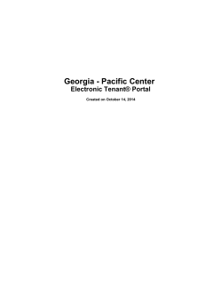 Georgia - Pacific Center Electronic Tenant® Portal Created on October 14, 2014
