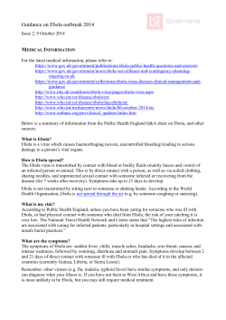 Guidance on Ebola outbreak 2014 M I