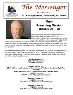 The Messenger Finch Preaching Mission October 26 – 28