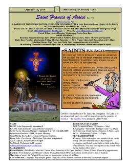 Saint Francis of Assisi  † October 12, 2014