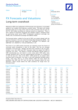 FX Forecasts and Valuations Long-term overshoot Deutsche Bank Markets Research