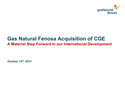 Gas Natural Fenosa Acquisition of CGE  October 13